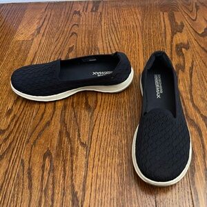 Skechers Black Slip-On Loafers with White Sole